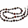 Бусы redrobe «Горький шоколад», агат, гранат, шунгит, металл, стекло, 49 см